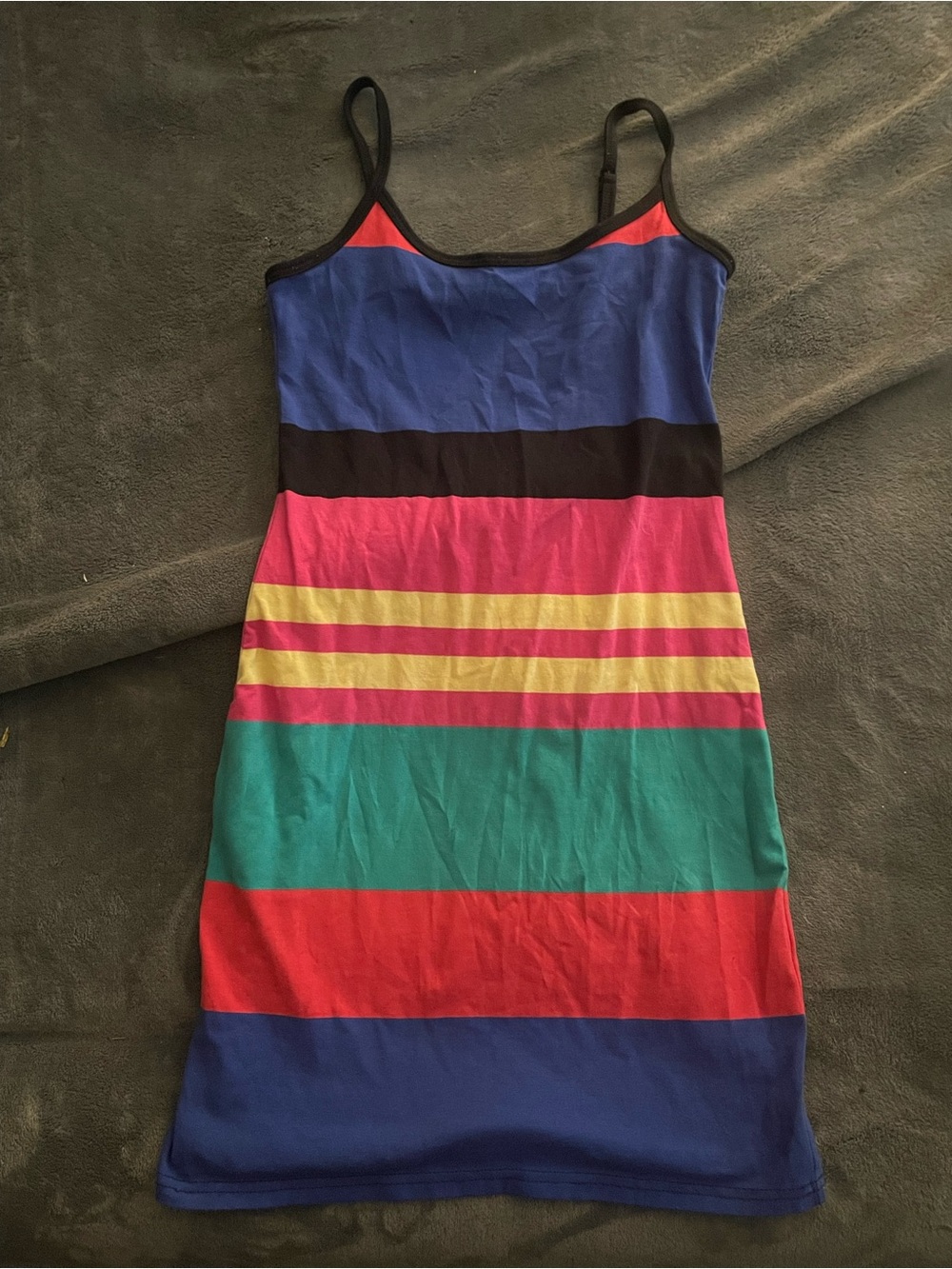 Derek Hearts Colorblock Striped Bodycon Cami Dress
Size Medium